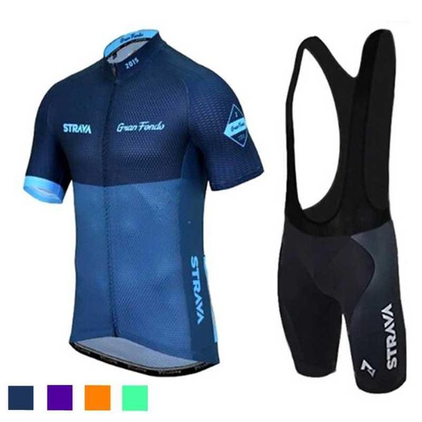 

2020 pro teams strava short sleeve cycling jersey clothing set suit 9d gel pad quick dry mtb road bicycling racing outdoor1, Black;blue