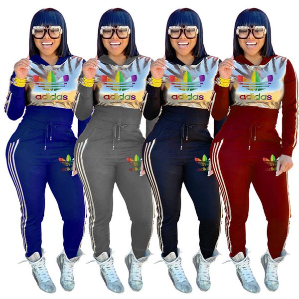 

2023 brand women letter tracksuits winter spring casual 2 piece set pullover hoodies pants hooded long sleeve outfits dhl 4215, Gray