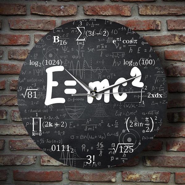 

theory of relativity math formula wall clock scientist physics teacher gift school classroom decor1
