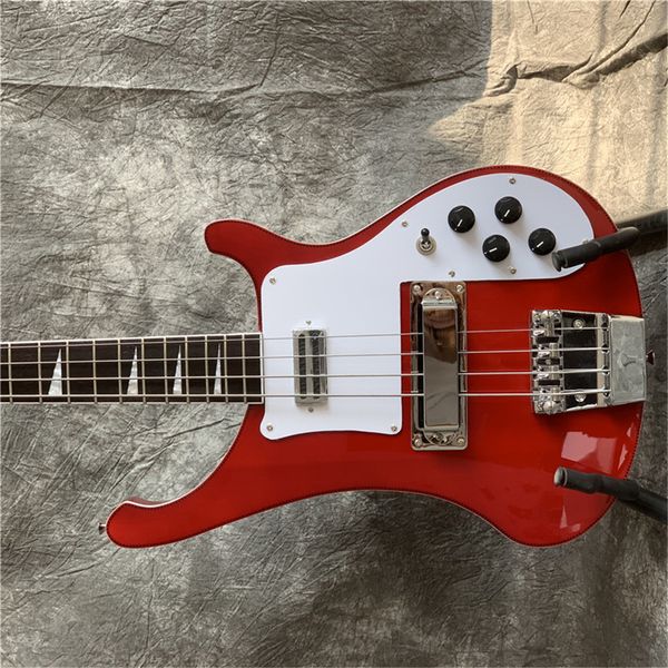 

red electric bass, 4 strings, bass jazz, custom bass