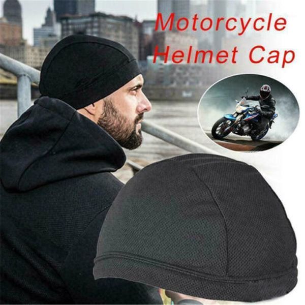 

cycling caps & masks moisture wicking cooling skull cap inner liner helmet beanie dome hat sweatband outdoor sports quick-drying cooling1, Black