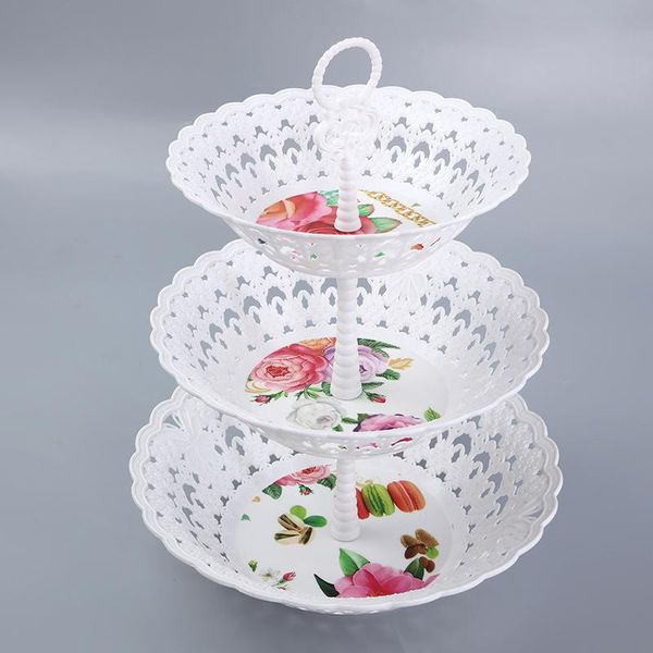 

new fashion 3-tier wedding birthday party cake plate stand afternoon tableware new bakeware cake shop three layer