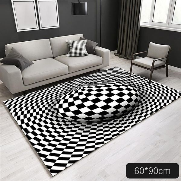 

carpets 3d luxury rug carpet floor pad non-slip doormat ordic simple crystal velvet mat abstract optical illusion for bedroom decor