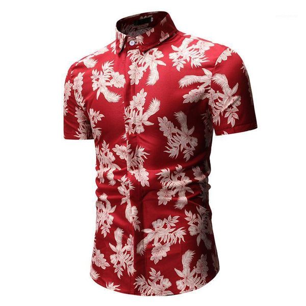 

mens summer beach hawaiian shirt 2020 brand short sleeve plus size floral shirts men casual holiday vacation clothing camisas1, White;black