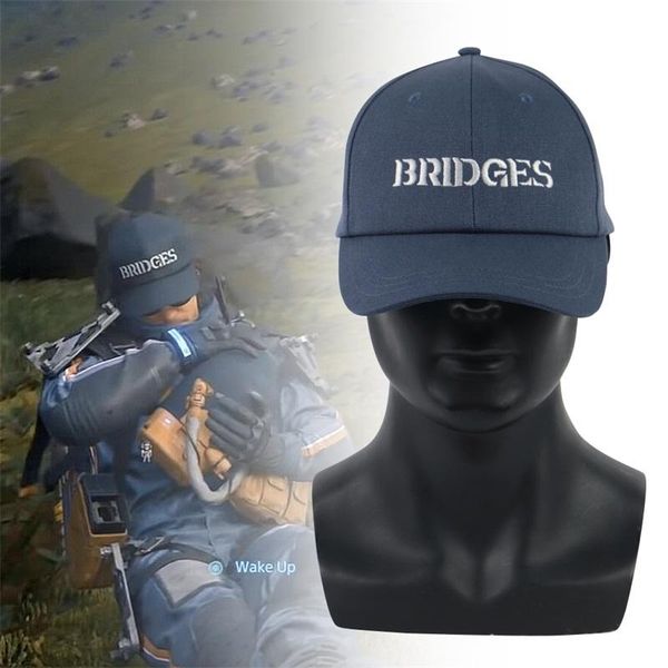 

game death stranding cosplay hat sam blue bridges embroidery baseball cap adjustable