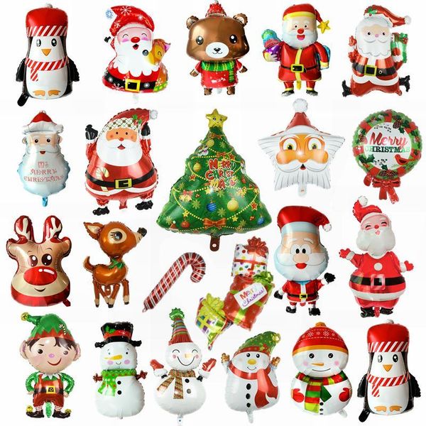 

1pc merry foil cute santa claus snowman balloon for christmas party kids favor air balls decoration supplies 8outlet6ago