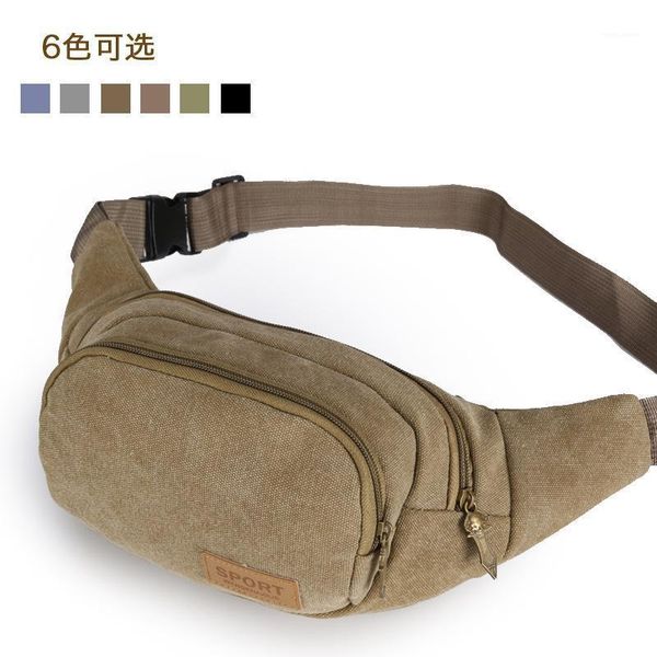 

man canvas waist bag handy travelling belt pack causal pouch sx5031