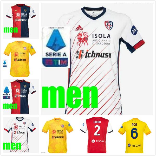 

2020 cagliari calcio simeone soccer jerseys tentenary kit joao pedro limited edition nainggolan 2021 maglie da юбилейная футболка, Black;yellow