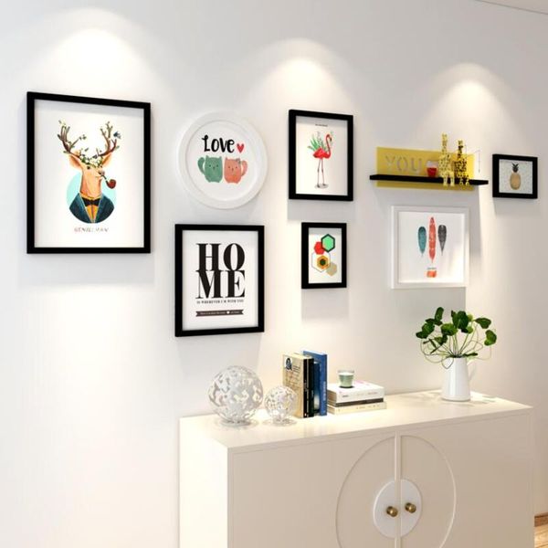 

frames living room po frame wood picture mounted nordic minimalism restaurant creative wall bedroom decoration
