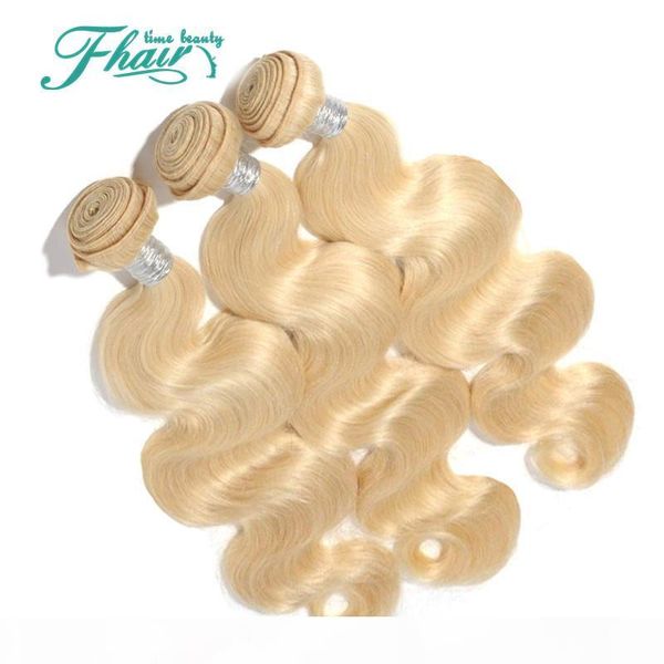 

brazilian hair body wave 3pcs lot pure hair extensions multi color #613 blonde pure human hair weave double weft, Black