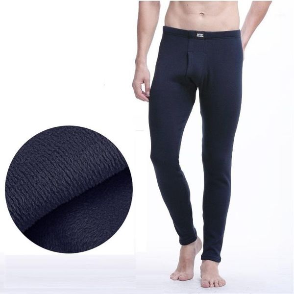 

mens warm pants for winter thermal underwear long johns thick fleece leggings1, Black;white