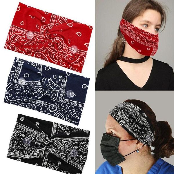 

paisley print stretch button wide headband anti-leash mask hair band sweat absorbent skin-friendly yoga workout s jllhcq
