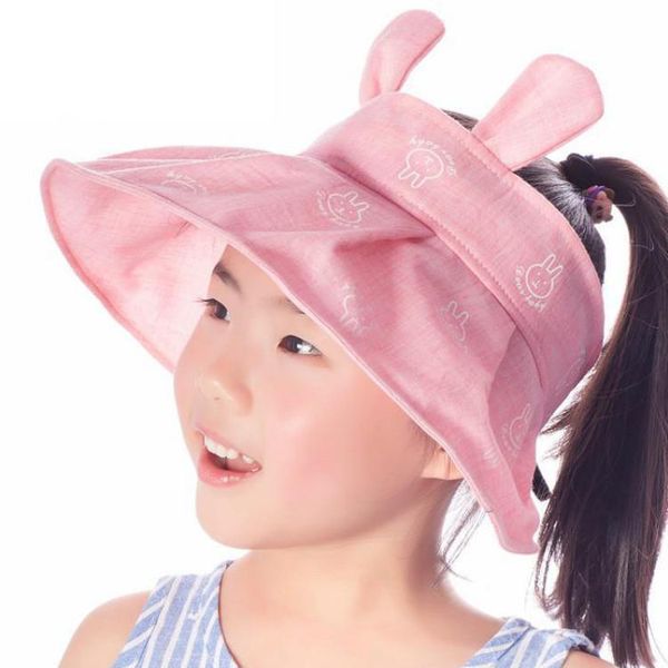 

cokk дети летние шляпы для девочек мальчики детские солнцезащитный замок с кроликом ухо милый солнечная шляпа детская пляжная шляпа солнечны, Blue;gray