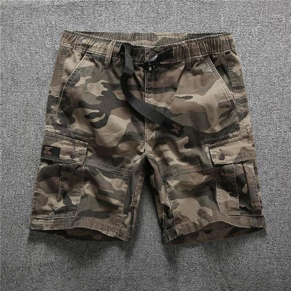 

tooling camouflage shorts men's summer cotton casual sports short multi-bag men's classic-fit cargo short1, White;black