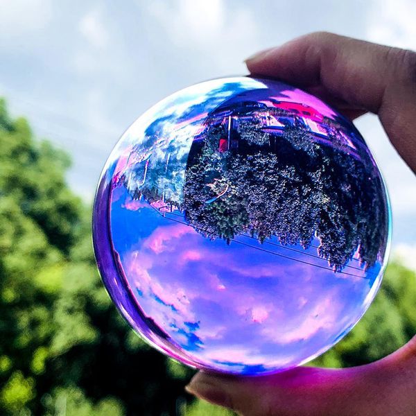 

80mm k9 purple crystal ball pgraphy glass crystal spheres magic decorative balls feng shui ornament decor gift home decor h wmtzpv