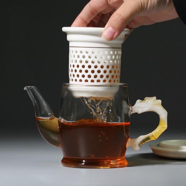 

teapot black tea filter equipment glass ceramic filter double ear tea kung fu tea tools wmtwfa