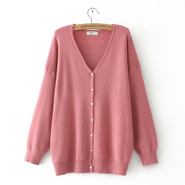 

2xl-4xl plus size with low-v female cardigan long spring fall shoulder outerwear sweaters d0mj, White;black