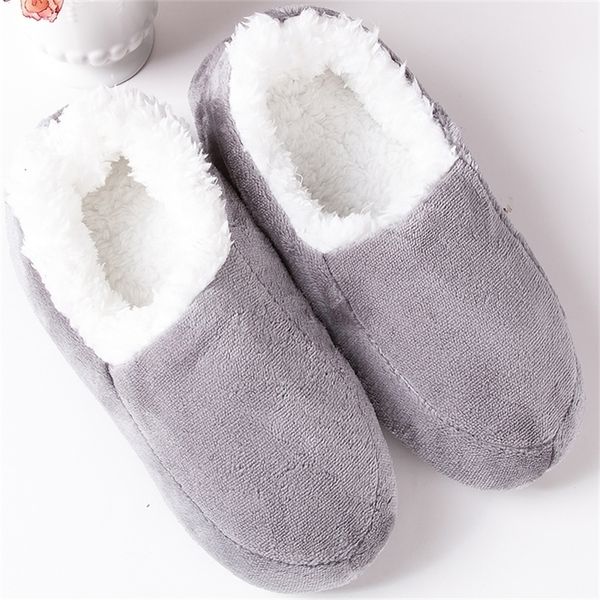 

women's velvet plush indoor keep warm home soft sole house slippers woman non slip floor shoes y201026, Black