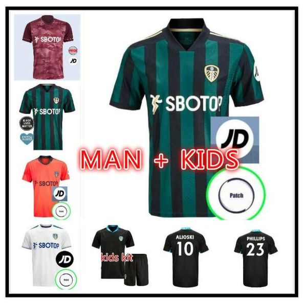 

men kids 20 21 united home away soccer jerseys costa goalkeeper 2021 2020 bamford clarke third football shirt camiseta de futbol, Black;yellow