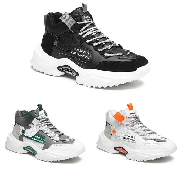 

non-brand platform men plus cashmere shoes black white orange green gray fashion outdoor students mens sports sneakers 39-44