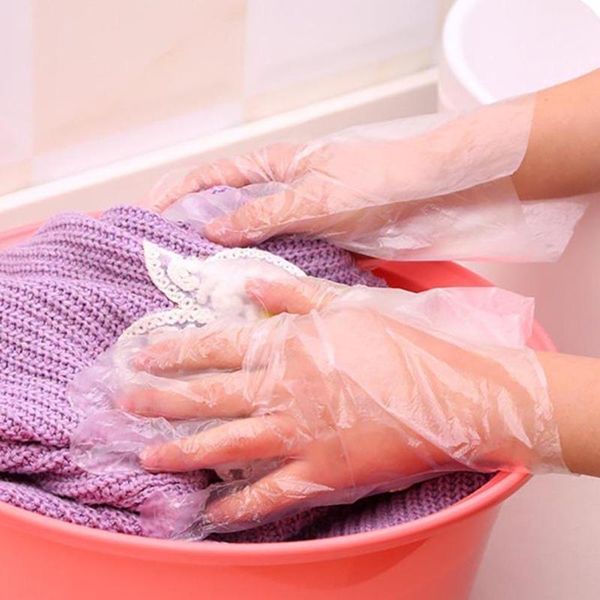 

disposable dinnerware 100pcs waterproof elastic polythene cooking eco-friendly catering gloves for cleaning plastic gloves1