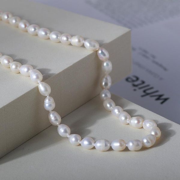 

natural freshwater pearl short love socket necklace, Silver