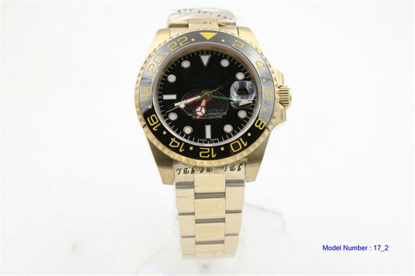 

013 luxury men mechanical wristwatch stainless steel gmt watch brand sapphire glass men watches, Slivery;brown