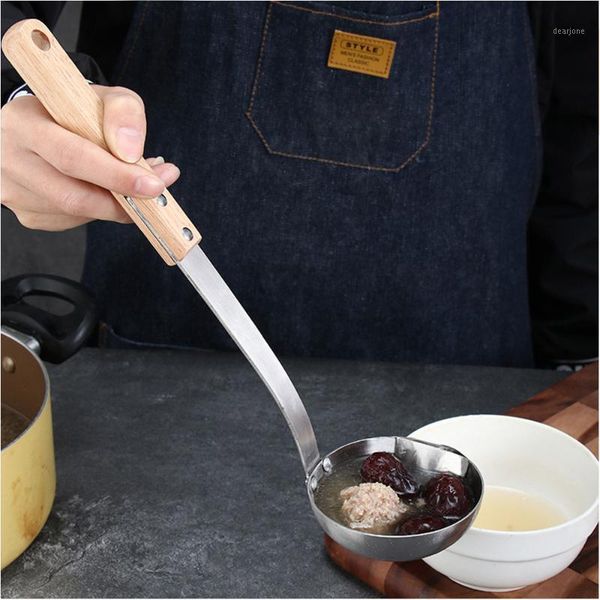 

kitchen grease spoon colander 304 stainless steel oil filter spoon oil separation cooking tools1