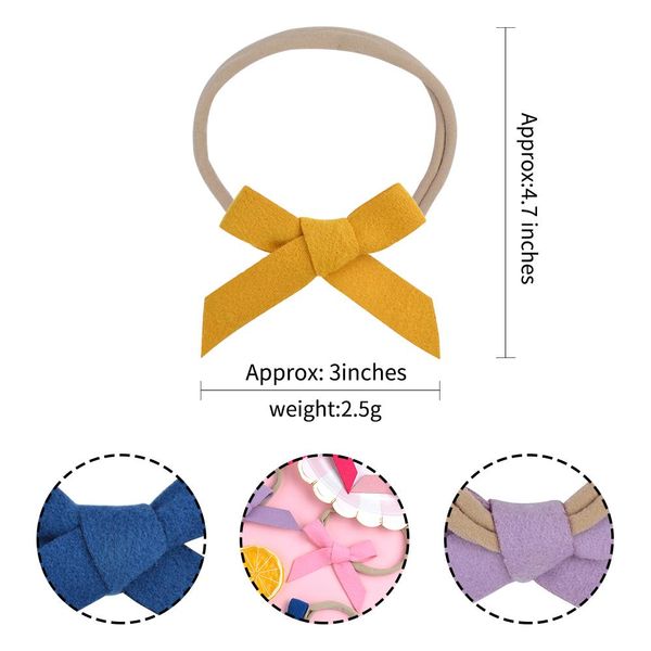 

16colors/lot children baby headbands headwear nylon elastic hair bows handmade boutique hairband turban headwear hair accessory q sqcdaw
