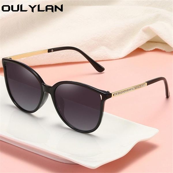 

oulylan women polarized sunglasses designer cat eye sun glasses ladies vintage classic gradient eyeglasses uv4001, White;black