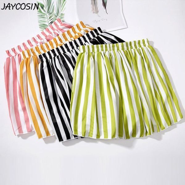 

jaycosin women patchwork striped shorts casual loose elastic waist korean shorts fashion ladies pantalones cortos mujer1, White;black