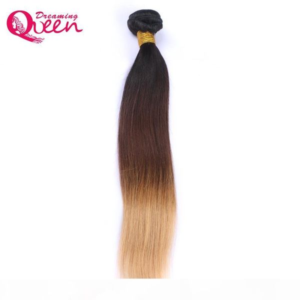 

ombre hair extensions brazilian straight hair weave #1b 4 27 honey blonde ombre color brazilian virgin human hair bundles 3 pcs, Black
