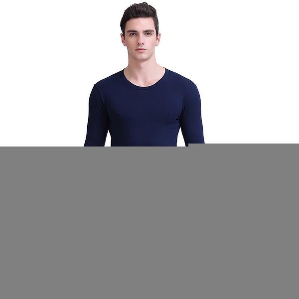 

men's thermal set autumn winters o neck long johns cotton pure color long johns thermal underwear suits, Black;white