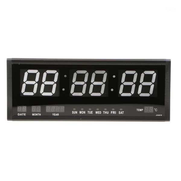 

digital led calendar wall clock large jumbo display desk wall clock with temperature display eu plug1