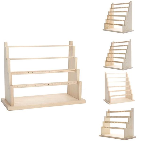 

твердая древесина ухо хранение ювелирных изделий стойки висячей уха клип серьга shelf ожерелье браслет ювелирные изделия дисплей стенд прина, Pink;blue