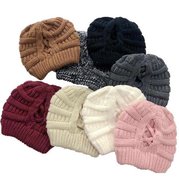 

winter criss cross ponytail beanie warm wool knitted hat messy cross ponytail knitting hat women winter w sqciul homes2007