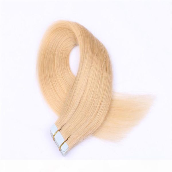 

9a tape hair extension 50g pu skin weft hair extensions remy straight tape in hair extensions, Black