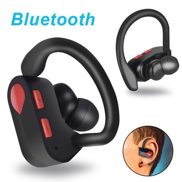 

headphones & earphones k19 sport earphone handstrue wireless bluetooth 5.0 ear hook in earbuds waterproof with microphone volume contro