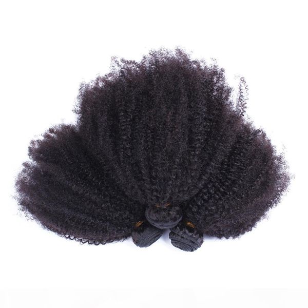 

монгольский afro kinky завитого плетение связка natural color 100% человеческие волосы non-реми волос ткачество, Black
