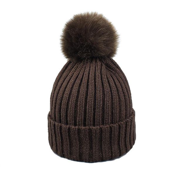 

children cap beanies knitted skullies hats false fur pompon child hat white autumn winter warm pure colour kids hat h wmtbcy, Yellow