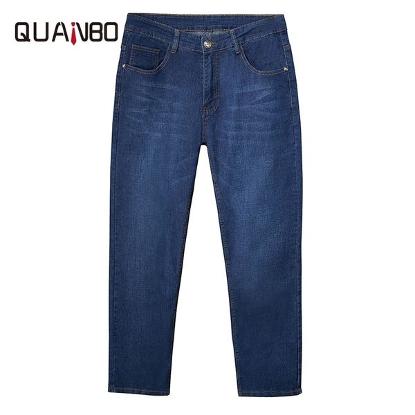 Plus Size 46 Abbigliamento da uomo Ampia Gamba Gamba Allentata Casual Elasticity Jeans Summer Umens Plus Fat Thin Fashion Hip-Hop Denim Pantaloni 201116