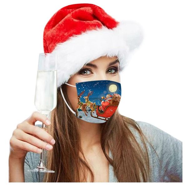 

adults party desechable mask breathable tore2010 christmas 10pc earhook bbyzuj santa claus printing mouth dustproof cover 3ply mask esal