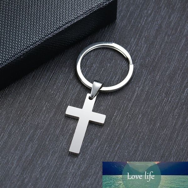 

cross keychain stainless steel bible verse christan gift charm religious jewelry, Silver