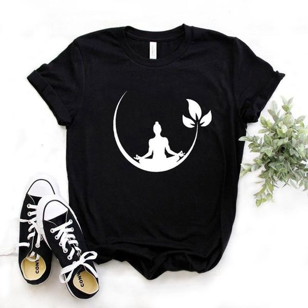 

buddha yoga lotos print women tshirt cotton casual funny t shirt gift for lady yong girl tee drop ship s-936, White