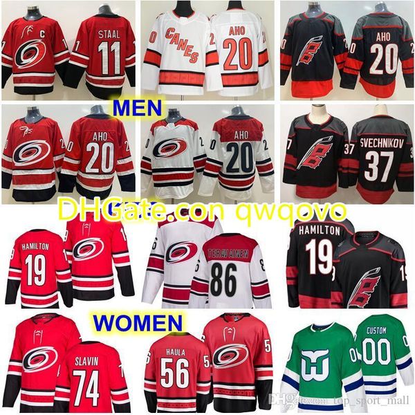 

canes carolina hurricanes sebastian aho jerseys 20 staal andrei svechnikov teuvo teravainen dougie hamilton jaccob slavin erik haula hockey, Black;red