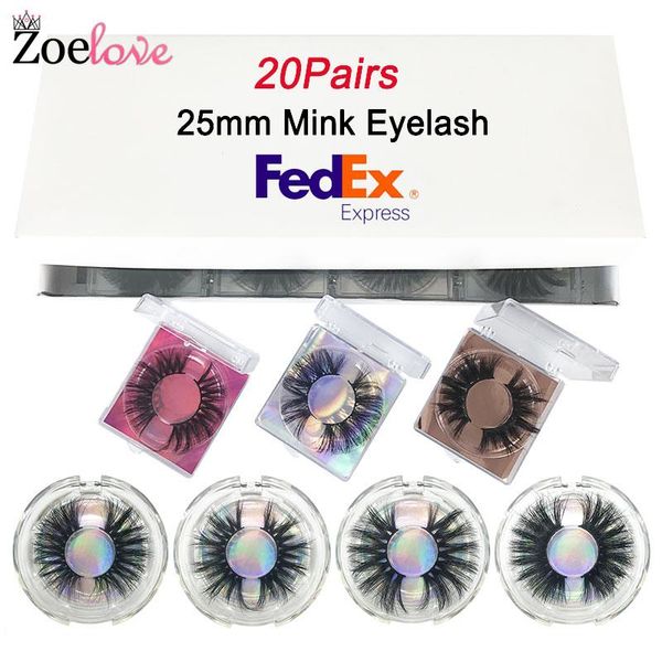 

3d mink lashes set 20 pairs wholesale false eyelashes vendor makeup eyelash packaging box dramatic 25mm mink lashes bulk