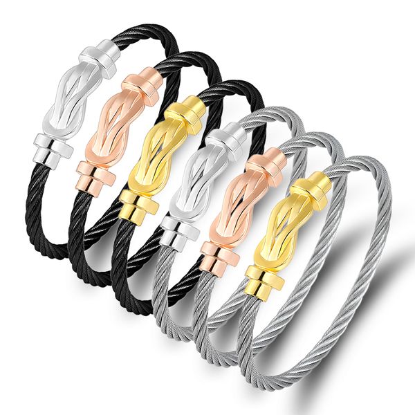

brand bracelet manchette male femme love bijoux crystal bracelets bangles for fashion stainless steel jewelry men women bangle 201209, Black