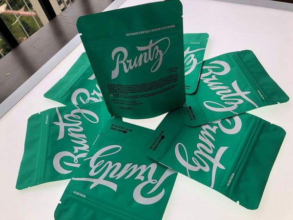 

runtz green matt mylar bag 3.5gram cookies california sf 8th 3.5g mylar childproof bags touch skin runtz package packing hologram sti wmtndg