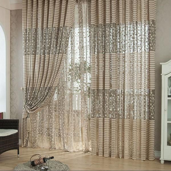 

factory price room leaf tulle curtain door window curtain drape panel sheer scarfs valances hot