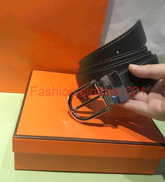 

belt fashion of mens and women belt with fashion big buckle real leather strap belts for men with box, Black;brown